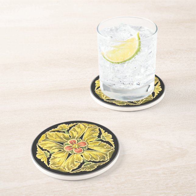 Antique Architectural Rosette No. 3 Coaster (Side)