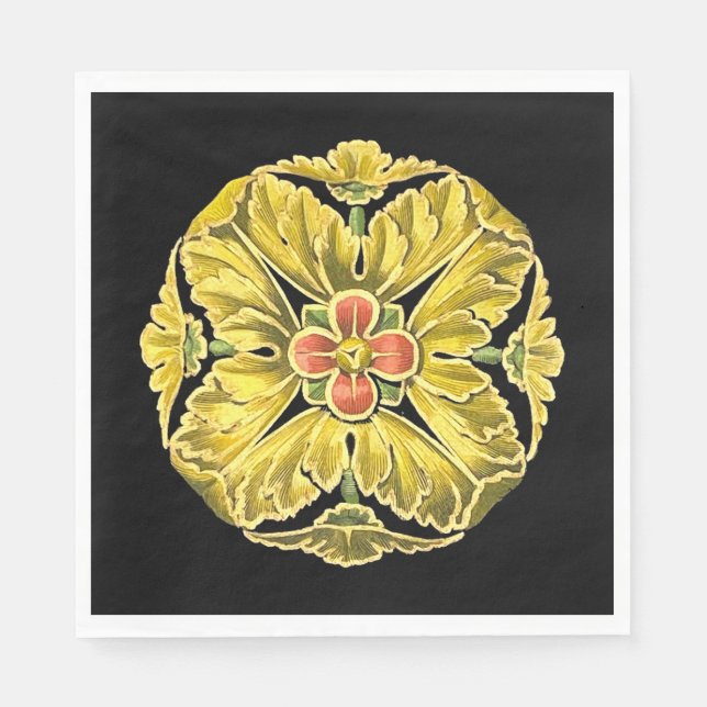 Antique Architectural Rosette No. 3 Napkin (Front)