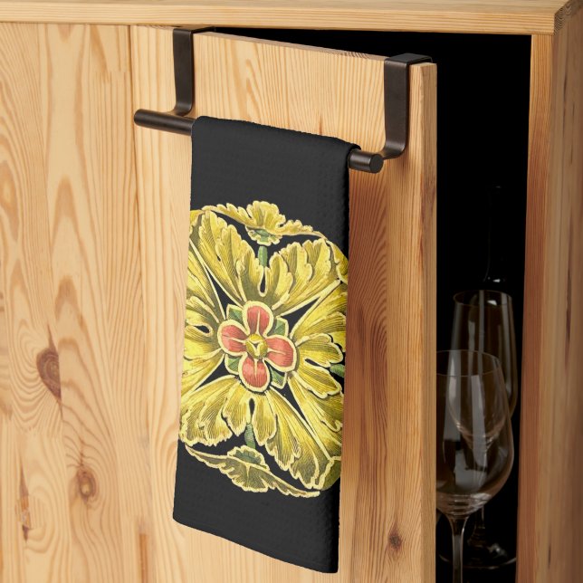 Antique Architectural Rosette No. 3 Tea Towel (Thirds Fold)