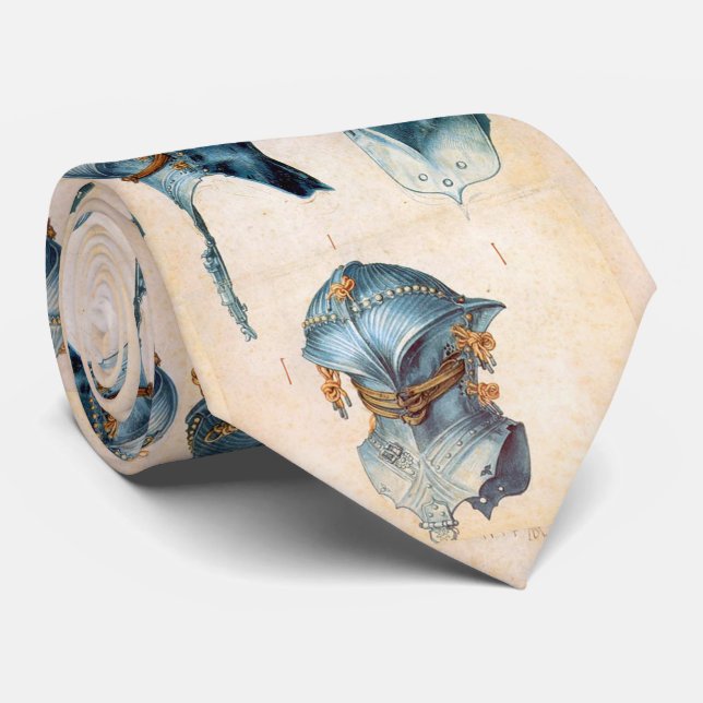 ANTIQUE ARMORS /THREE STUDIES OF A HELMET KNIGHT TIE (Rolled)