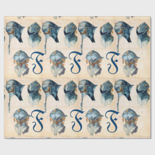 ANTIQUE ARMORS /THREE STUDIES OF A HELMET MONOGRAM WRAPPING PAPER