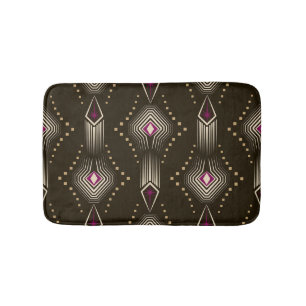 Antique Art Deco Geometric Ornament Bath Mat