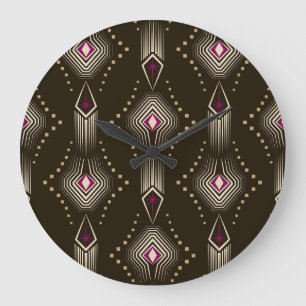 Antique Art Deco Geometric Ornament Large Clock