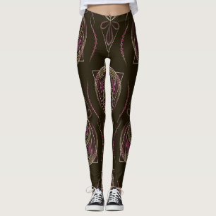 Antique Art Deco Geometric Ornament Leggings
