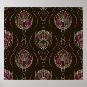 Antique Art Deco Geometric Ornament Poster