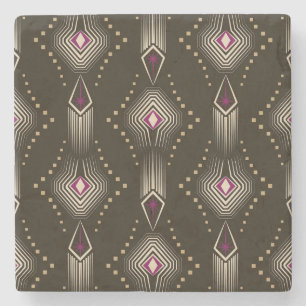 Antique Art Deco Geometric Ornament Stone Coaster