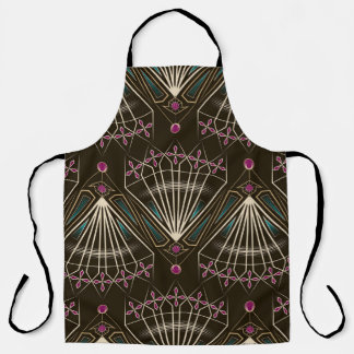 Antique art deco, geometric pattern apron
