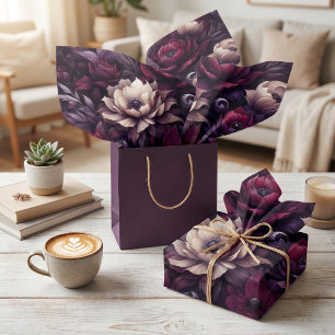 Antique Art Nouveau Style Fine Art Floral Painting Tissue Paper