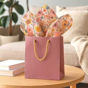 Antique Art Nouveau Style Fine Art Floral Painting Tissue Paper