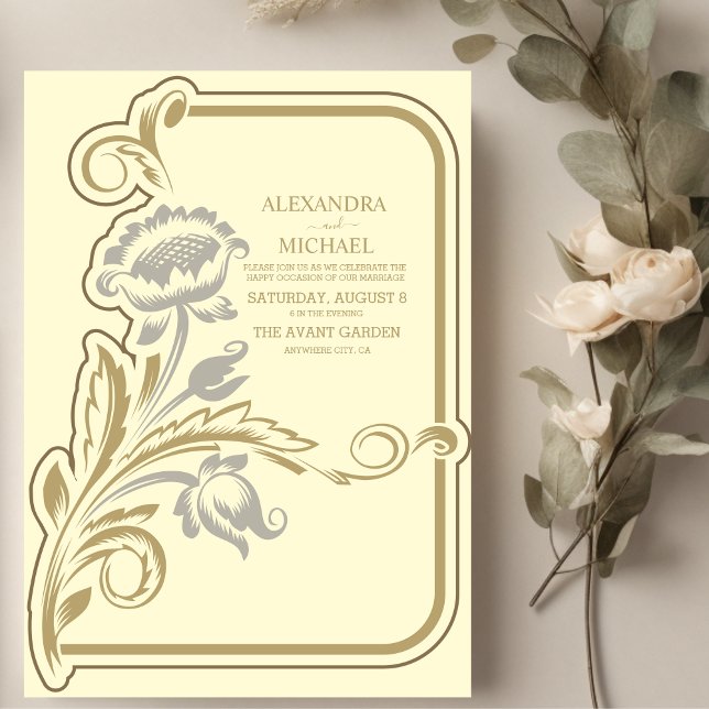 Antique  Art Nouveau Wedding Invitation (Creator Uploaded)