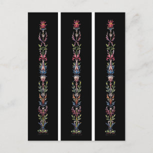 Antique Art on Black Bookmarks Postcard