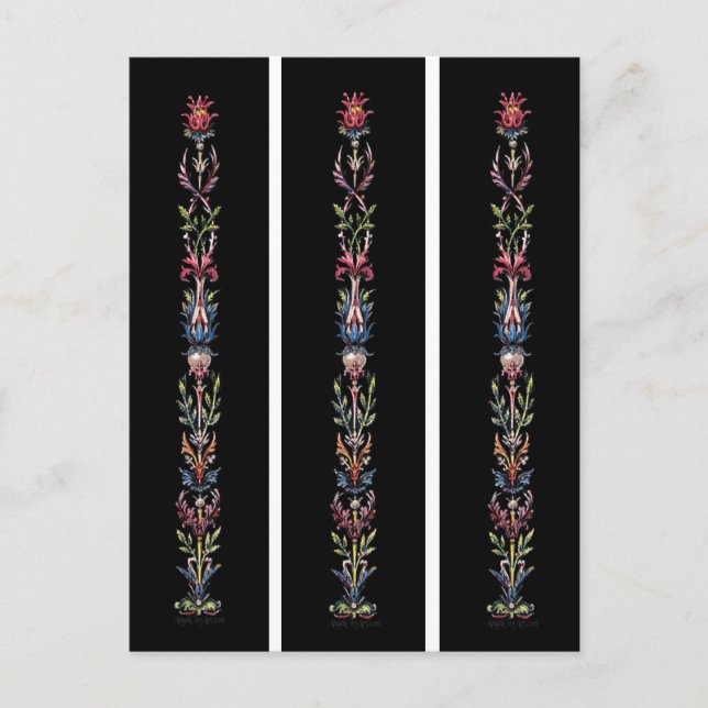 Antique Art on Black Bookmarks Postcard (Front)