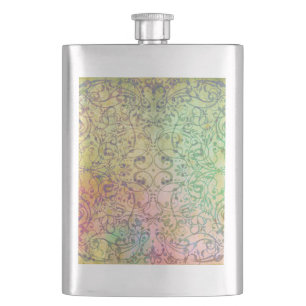 Antique ARTs Ornament Pattern for your Design Hip Flask