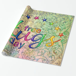 Antique ARTs Ornament Pattern + free hugs Wrapping Paper