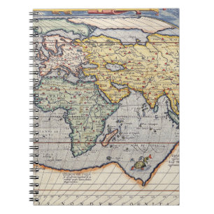 Antique Asia Africa Map Notebook