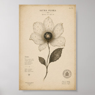Antique Astronomy Flower Wall Art