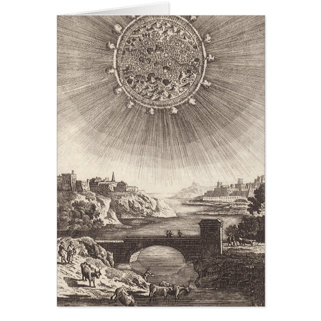Antique Astronomy Sky with Sun by Allain Mallet (Front)