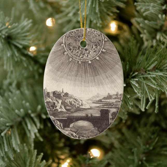 Antique Astronomy Sky with Sun by Allain Mallet Ceramic Ornament (Tree)