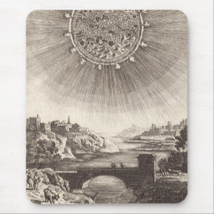 Antique Astronomy Sky with Sun by Allain Mallet Mouse Pad