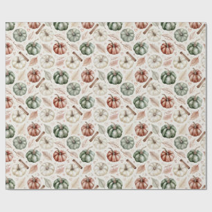 Antique Autumn Leaves and Cinnamon – Vintage Fall Wrapping Paper