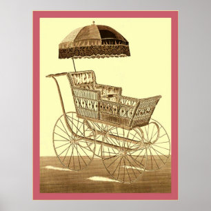 Antique Baby Carriage ~ Vintage Advertising ~ 1891 Poster