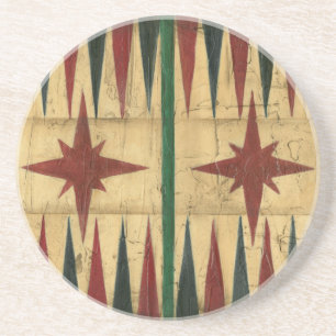 Antique Backgammon Game Board by Ethan Harper Coaster