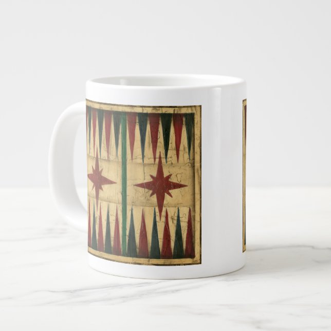 Antique Backgammon Game Board by Ethan Harper Large Coffee Mug (Front Left)