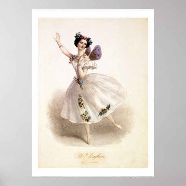 Antique Ballerina Print Marie Taglioni Poster (Front)