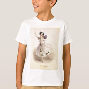 Antique Ballet Ballerina Print Marie Taglioni T-Shirt