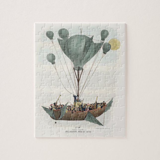 Antique Balloon Air Ship Artwork Jigsaw Puzzle (Vertical)