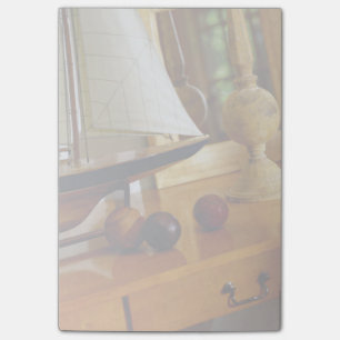 Antique Baseballs On A Table By A Model Sailboat Post-it Notes