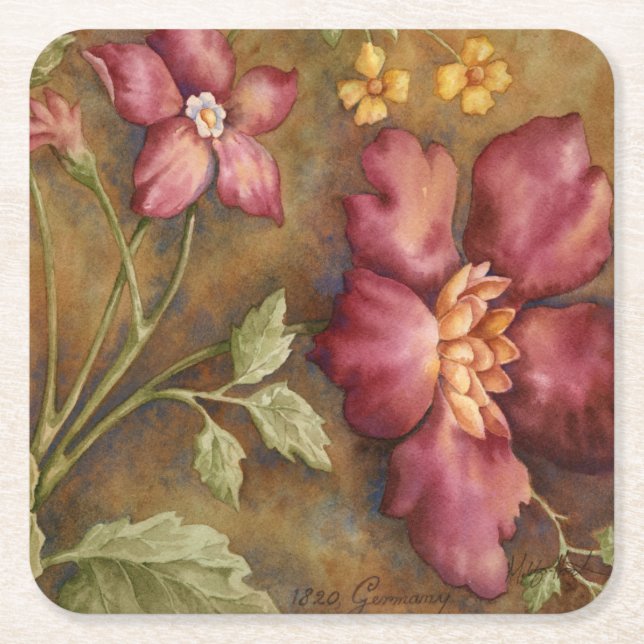 Antique Beauties II Square Paper Coaster (Front)