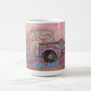 antique beauty blue patina truck coffee mug