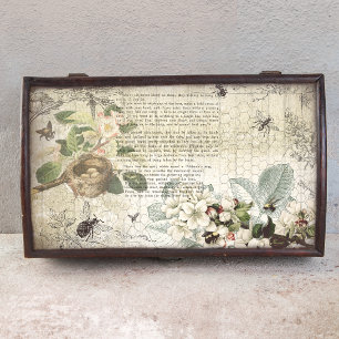 Antique Bee Botanical Ephemera Decoupage  Tissue Paper
