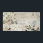 Antique Bee Botanical Ephemera  Desk Mat<br><div class="desc">Vintage-inspired botanical collage featuring bees,  bird's nest,  engraved leaves,  honeycomb pattern,  flowering apple blossoms and text from Victorian bee-keeping journal on rustic barn siding texture.</div>