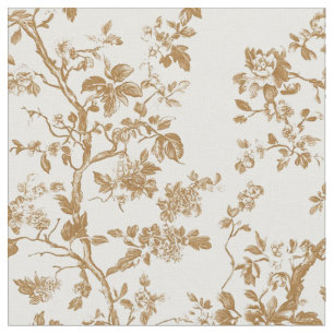 Antique Beige Floral Toile Repeat Fabric