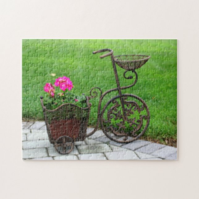 Antique Bicycle Flower Container Orton Effect  Jigsaw Puzzle (Horizontal)