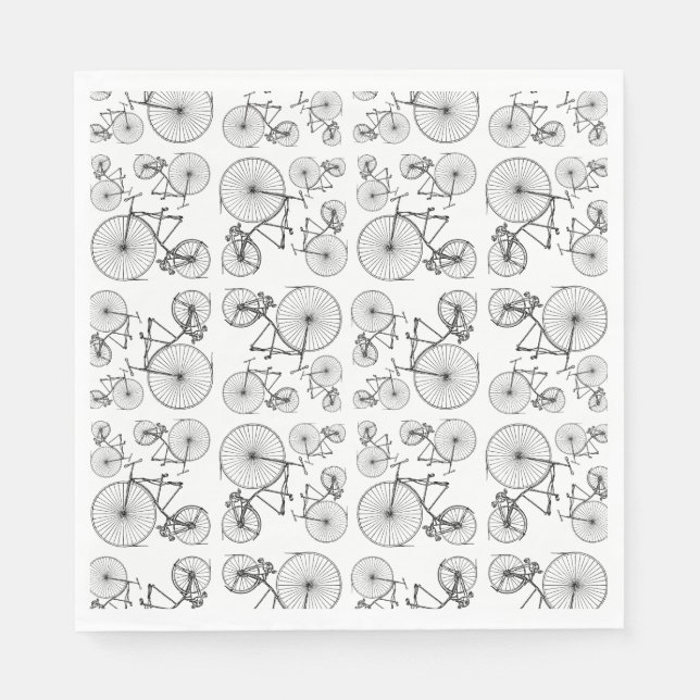 Antique Bicycles Art CUSTOM BACKGROUND COLOR Napkin (Front)