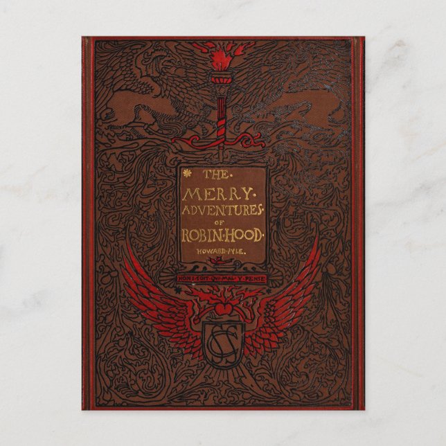 Antique Binding Robin Hood Book Cover Postcard (Front)