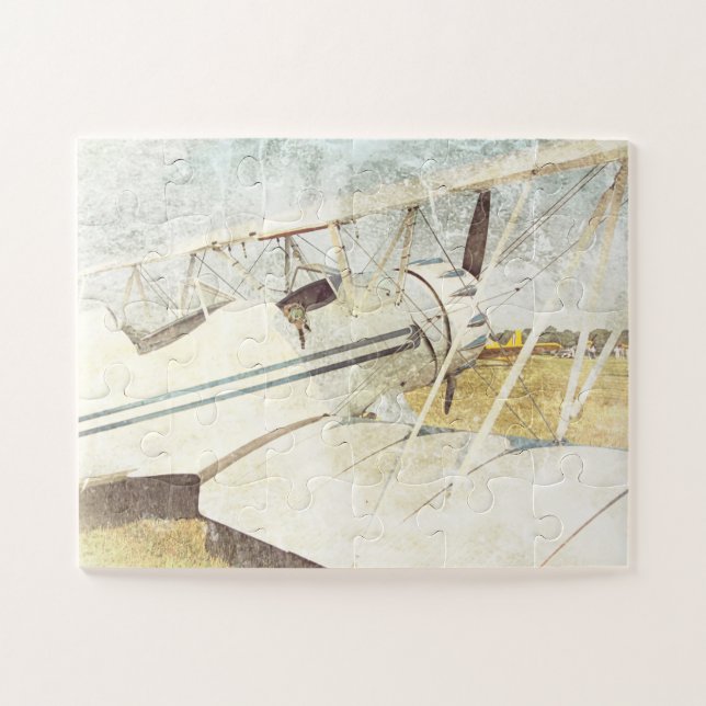 Antique Biplane Aeroplane Oversized Jigsaw Puzzle (Horizontal)