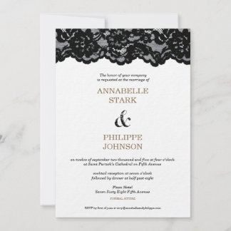 Antique Black Lace Wedding Collection: Invitation