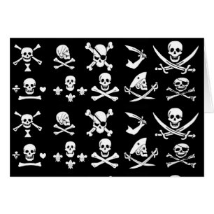 ANTIQUE BLACK PIRATE BANNERS AND TREASURE MAPS