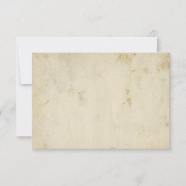 Antique Blank Stained Aged Paper RSVP Cards (Front)