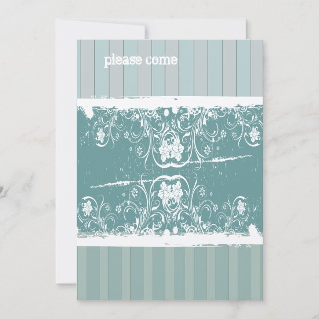 Antique Blue Bridal Shower Invitation (Front)