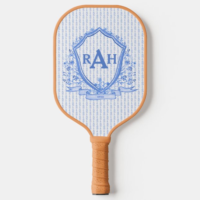 Antique Blue Cottagecore Pickleball Paddle (Front)
