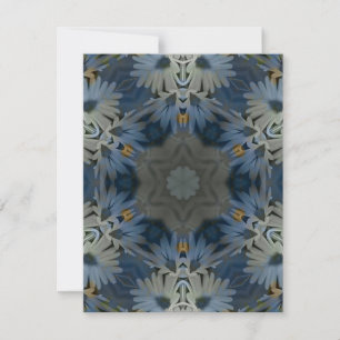Antique Blue Daisy Floral Card