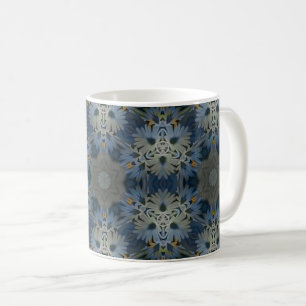 Antique Blue Daisy Floral Coffee Mug