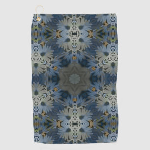 Antique Blue Daisy Floral Golf Towel