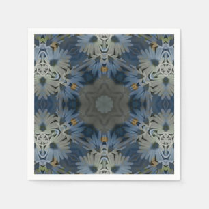 Antique Blue Daisy Floral Napkin