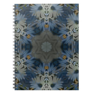 Antique Blue Daisy Floral Notebook